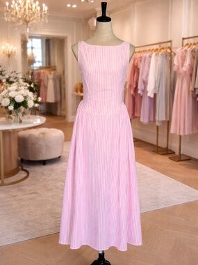 NWT Cider pink striped dress Size S